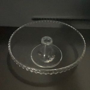 Vintage Cake Stand Clear Glass Pedestal Cake Serving Platter